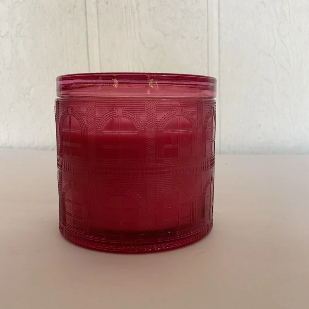 Home Worx by Harry SLATKIN Raspberry Coconut Snowball Three Wick Candle NWT